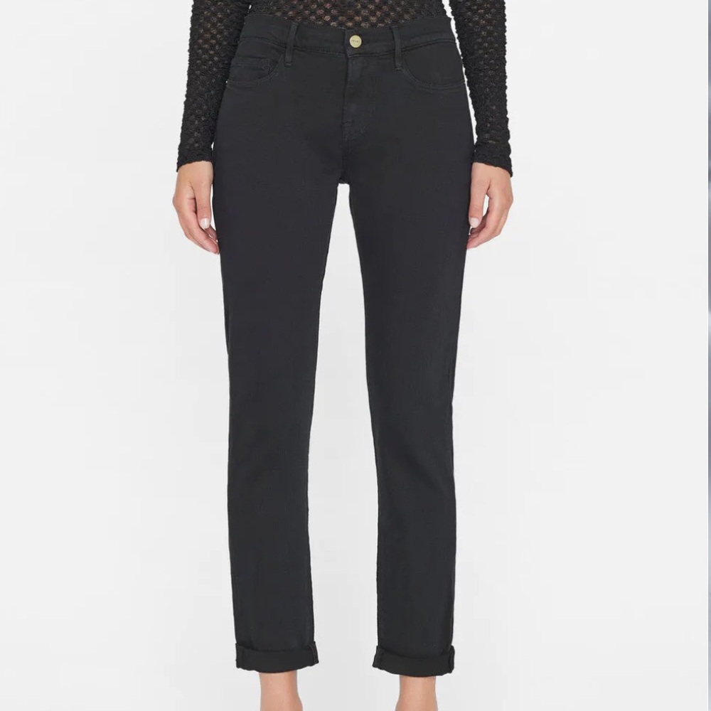 FRAME Le Garçon Boyfriend Jean Noir size 25